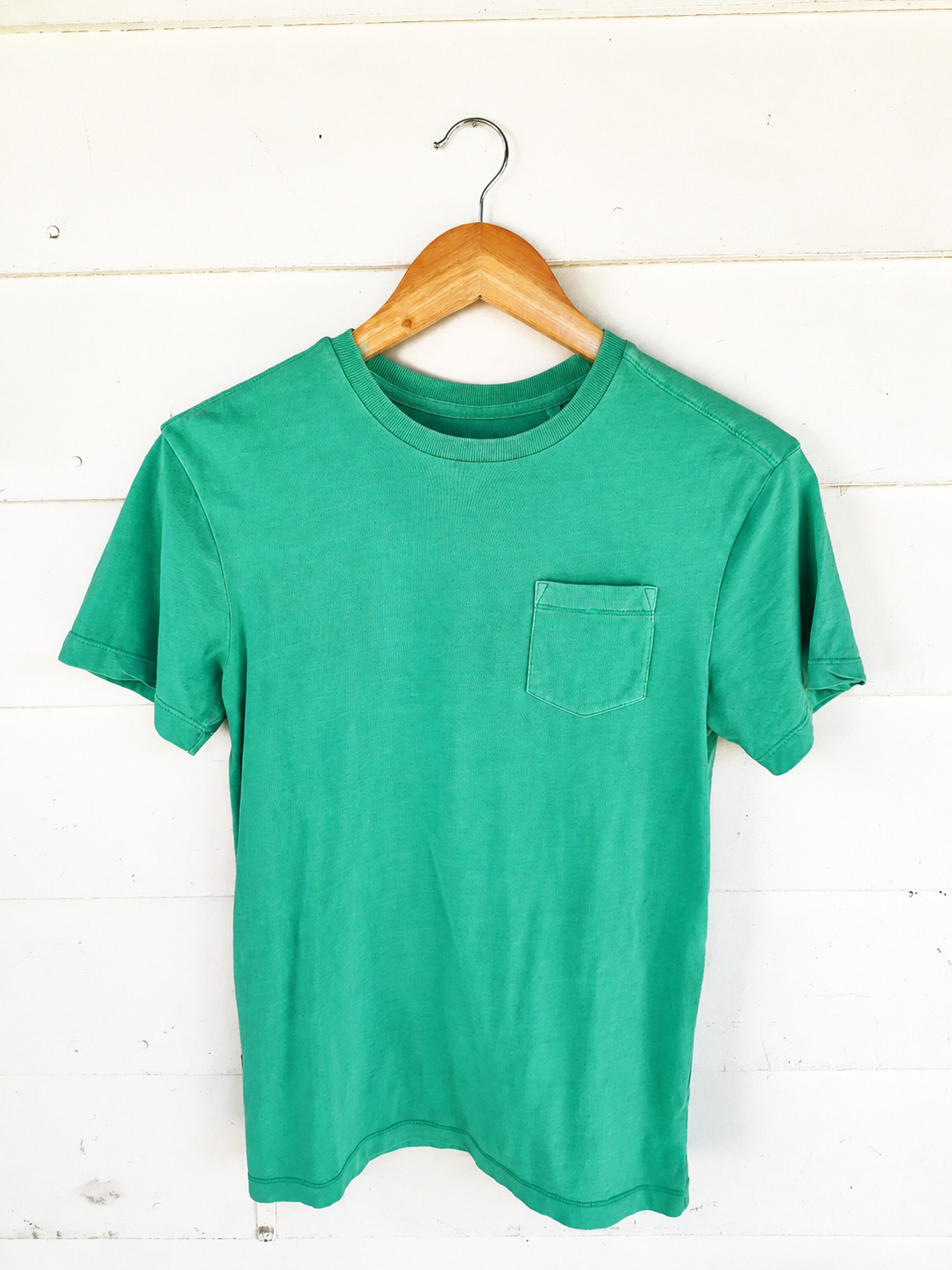 Teal Washed Cotton Pocket T-Shirt