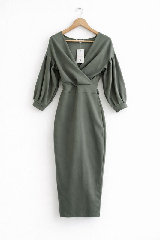 Femme Lux Sage Green Dress - Brand New W Tag