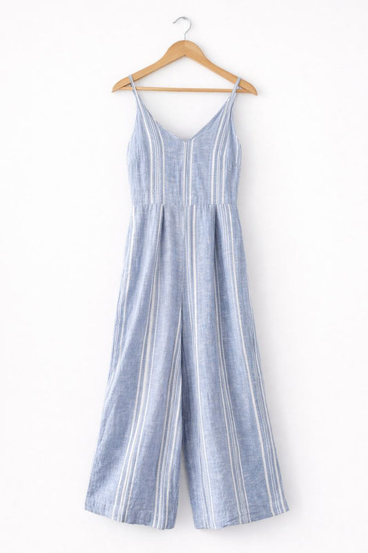 Light Blue Linen Jumpsuit