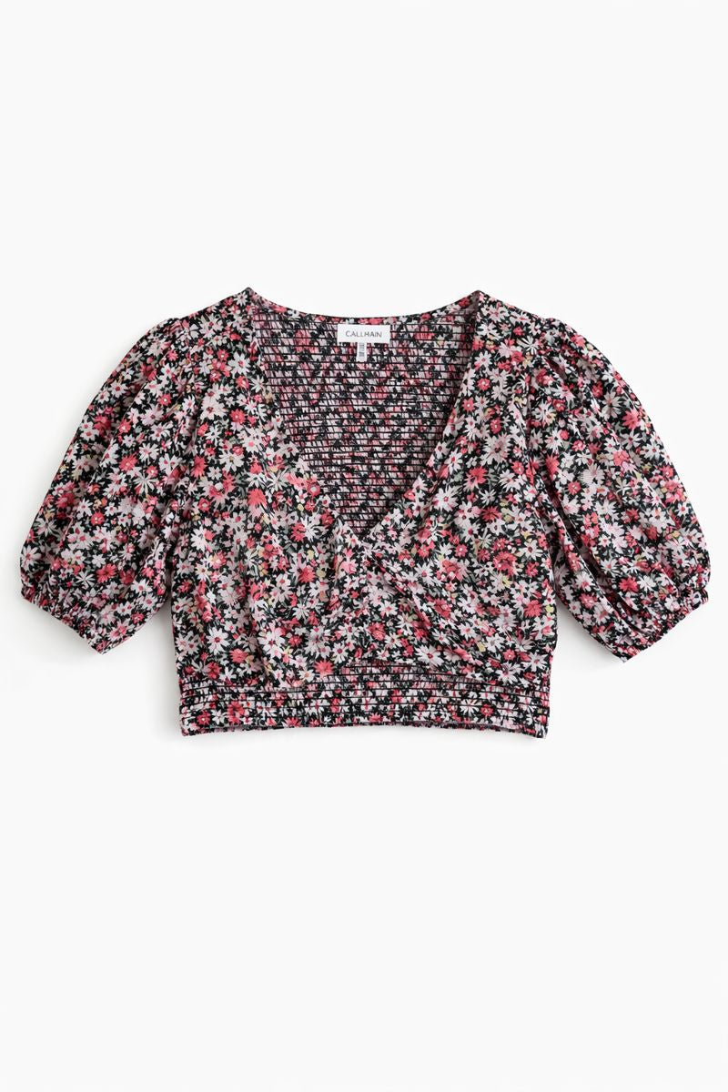 Commonry All Over Floral Print Crop Top