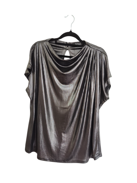 Metallic Drape Cowl Neck Tank Top