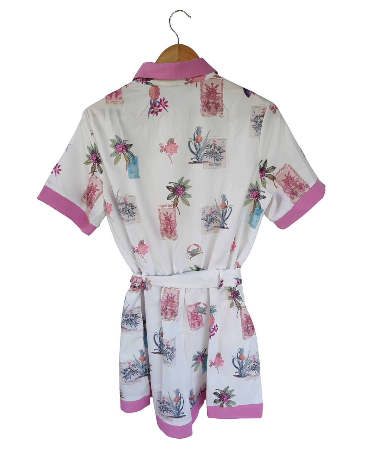 Tropical Print Shirt Jumpsuit