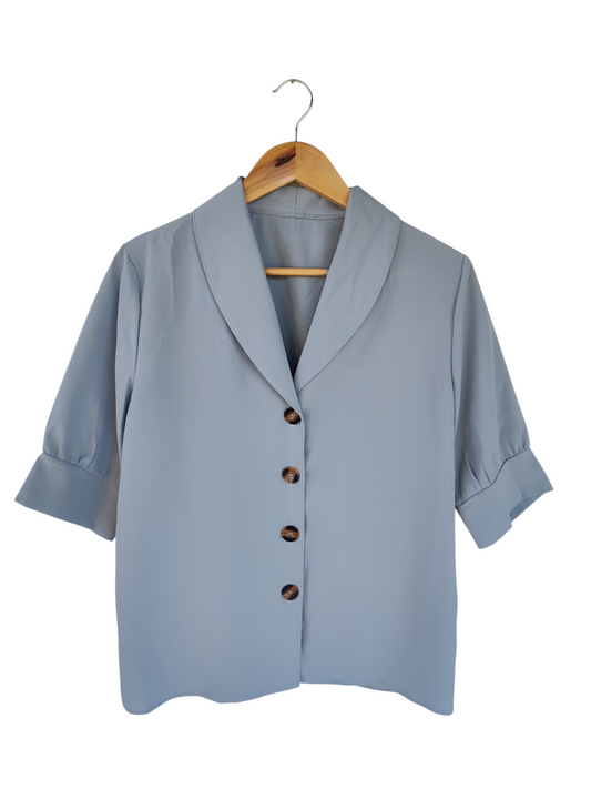 Vintage Style Button Up Blouse