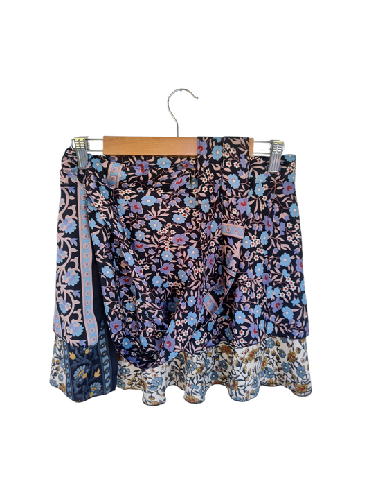 Boho floral wrap skirt