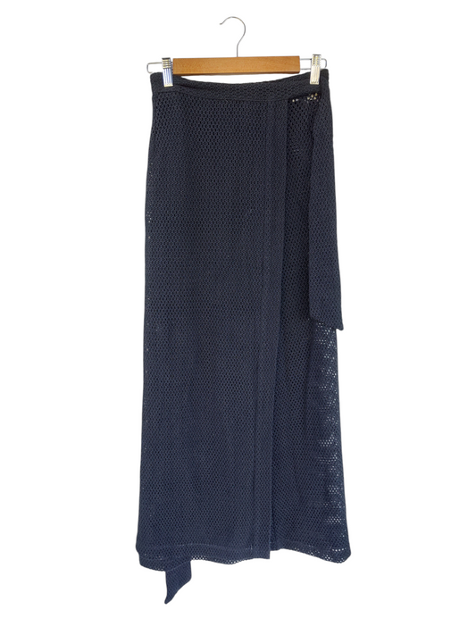 Black crochet wrap maxi skirt.