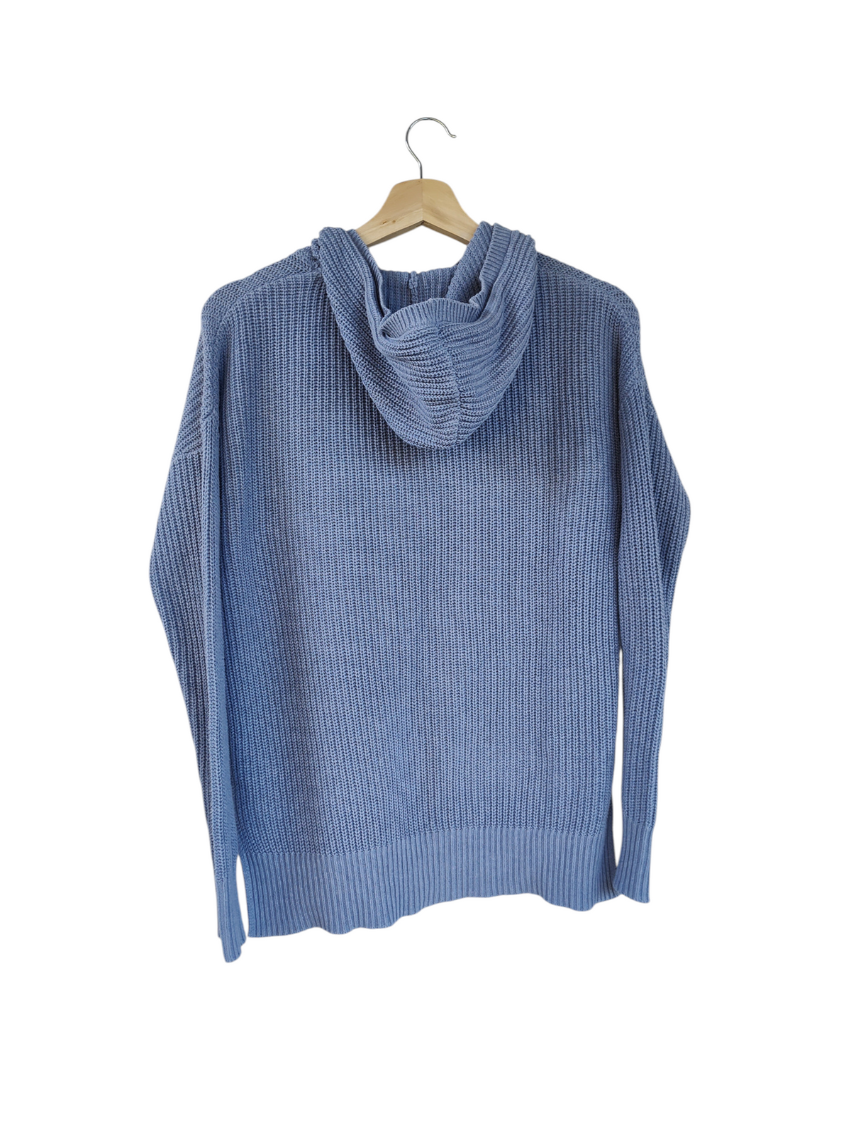 Dusty Blue Knit Hoodie