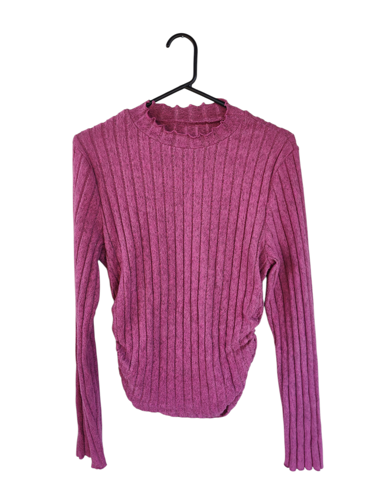Berry pink textured knit top