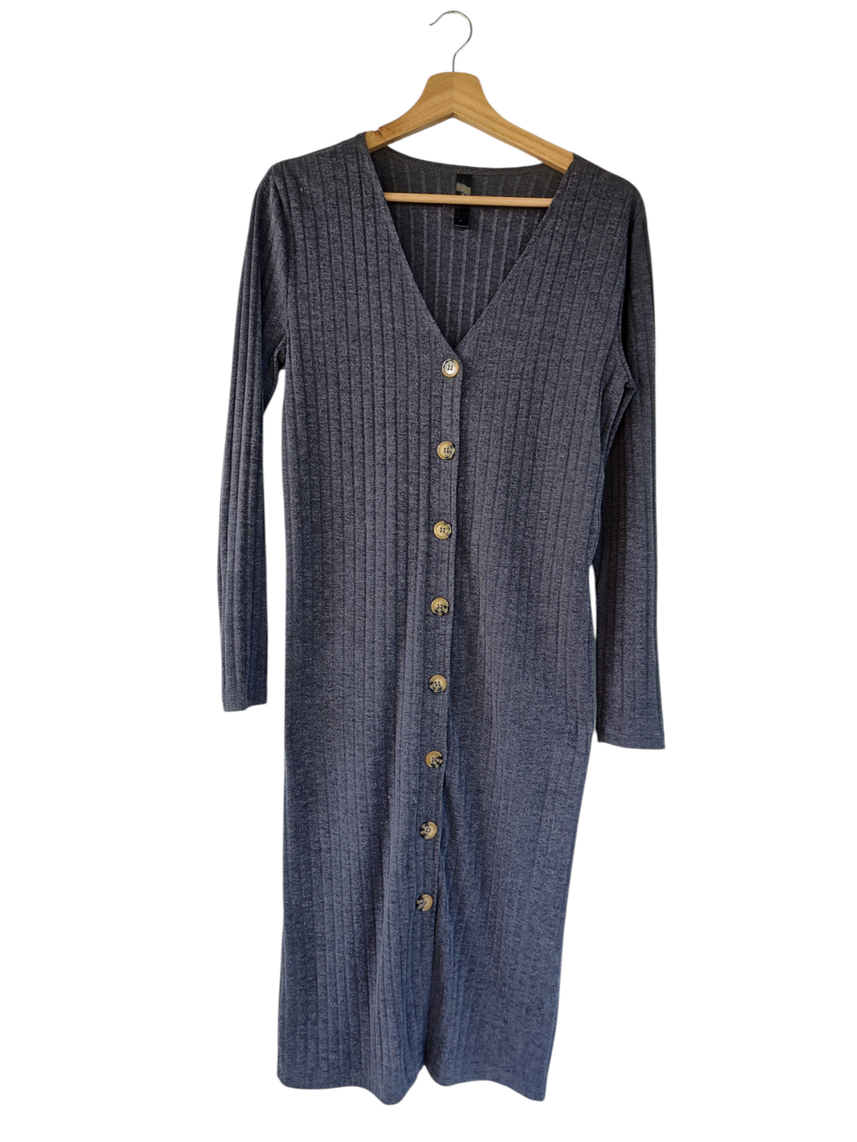 Ed.it.ed Ribbed Grey Maxi Cardigan