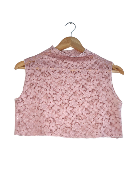 Blush Pink Lace Crop Top