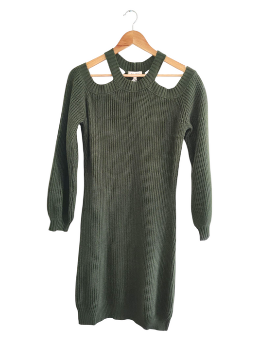Ribbed Knit Cut-Out Dress