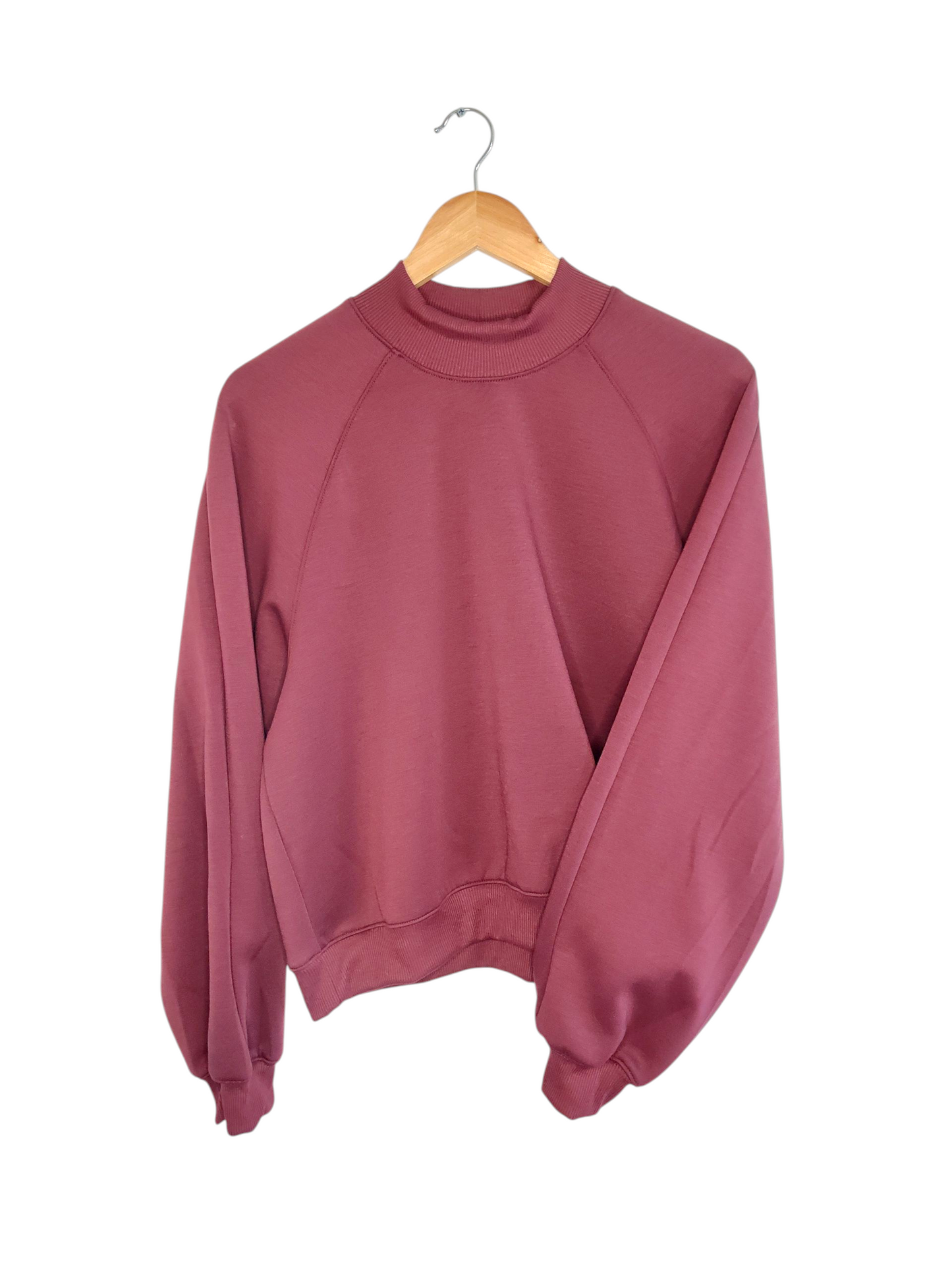 Raglan Mock-Neck Sweatshirt – Dusty Mauve