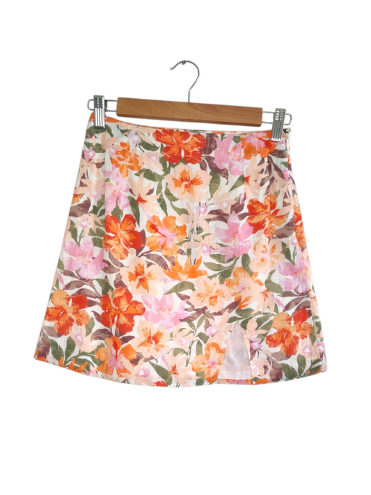 Floral Print Mini Skirt