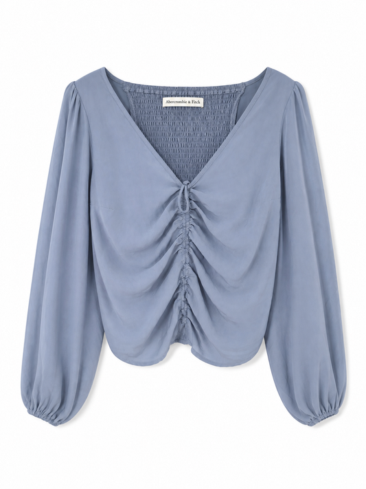 Grey Long Sleeve Blouse