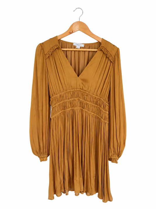 Gold Long Sleeve Mini Dress