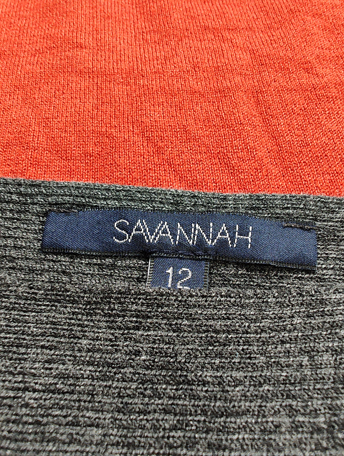 Savannah Red and Grey Colour-Block Knit Jumper