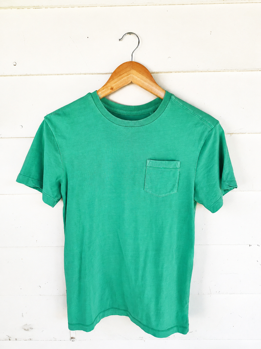 Teal Washed Cotton Pocket T-Shirt