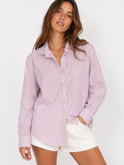 Country Road Red & White Striped Long Sleeve Shirt