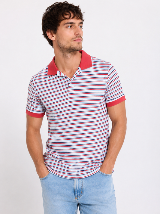 Country Road Retro Striped Polo Shirt