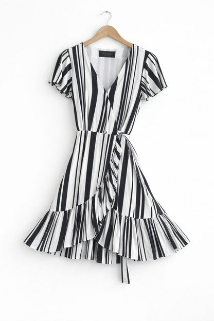 Decjuba Black and White Stripe Dress
