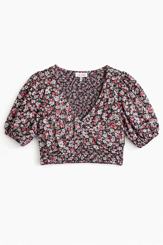 Commonry All Over Floral Print Crop Top