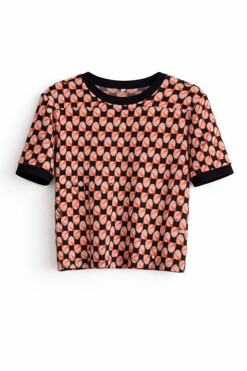 Geometric Short Sleeve Crew Neck Tee