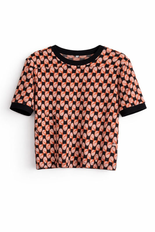 Geometric Short Sleeve Crew Neck Tee