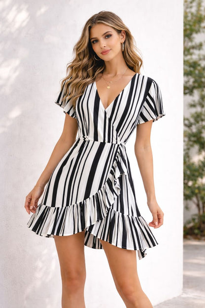 Decjuba Black and White Stripe Dress
