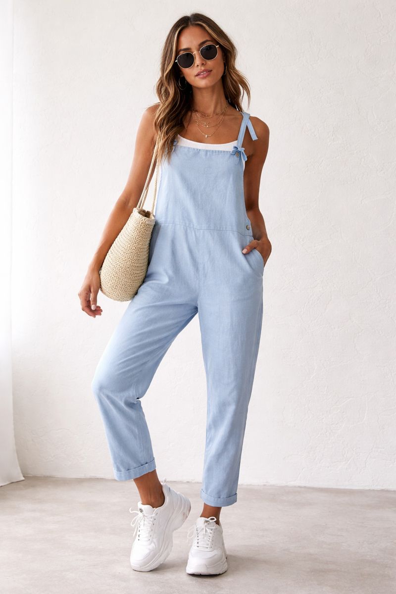 Dusty Light Blue Dungarees