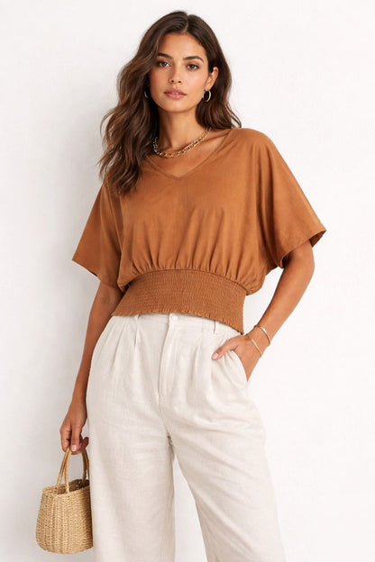 Linen Brown Top
