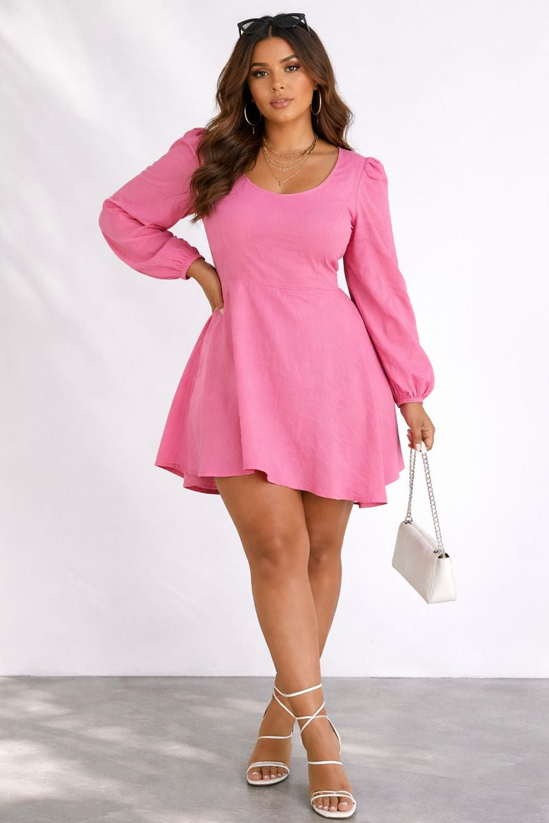 All About May Pink Open Back Dress