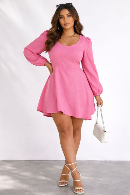 All About May Pink Open Back Dress