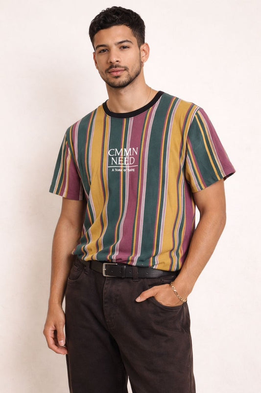 Common Need Stripe Mens T-Shirt Print