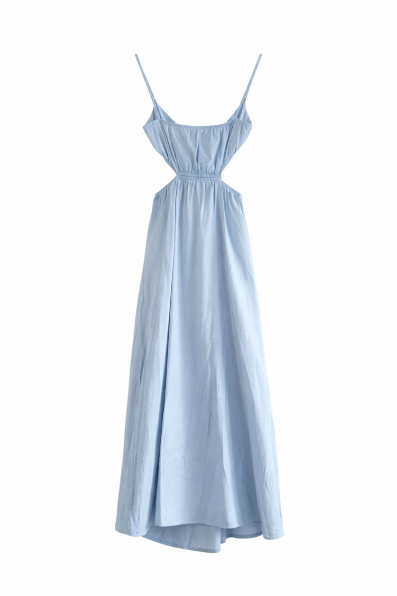 Light Blue Open Back Dress