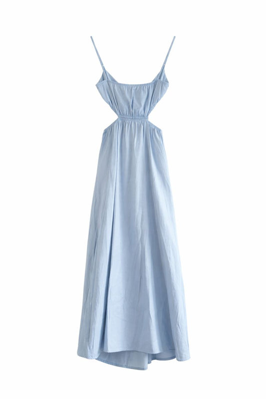 Light Blue Open Back Dress