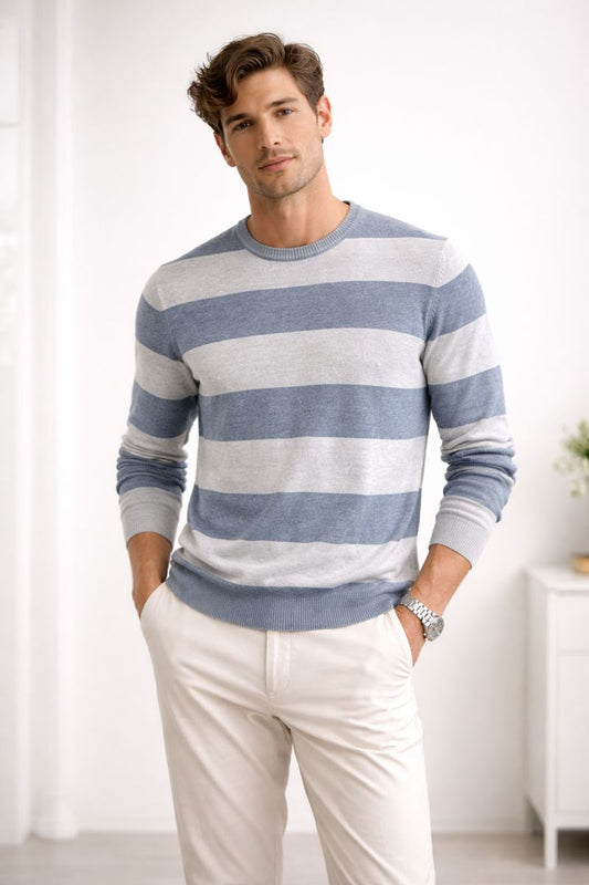 Striped Blue & White Sweater