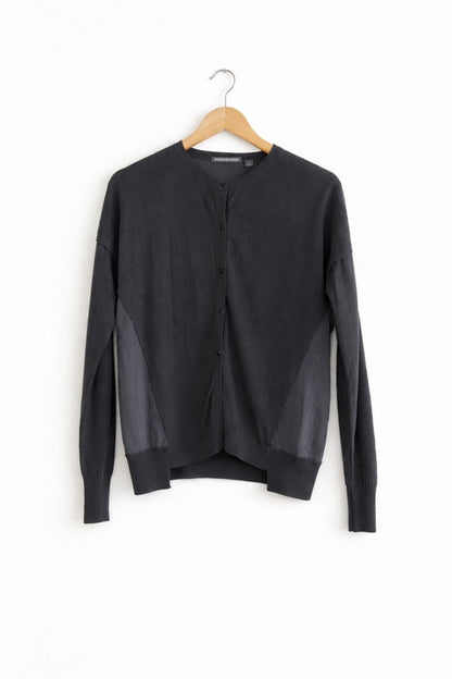 Classic Silk & Wool Black Cardigan