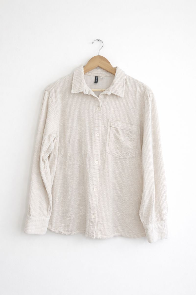 Cream Corduroy Button Up Jacket