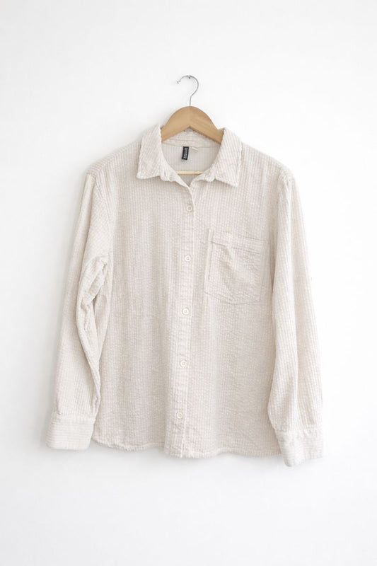 Cream Corduroy Button Up Jacket