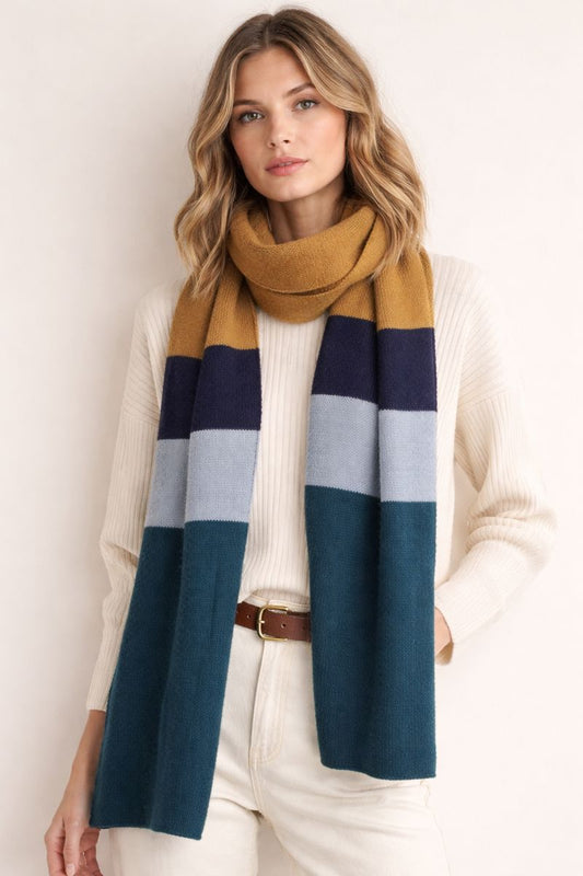 Soft Color-block Knitted Scarf