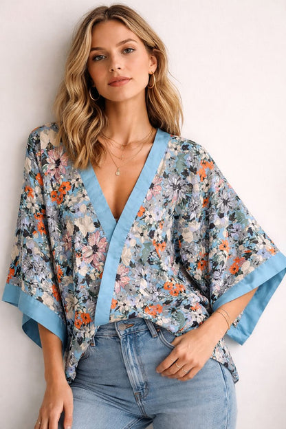 Floral Print Kimono Wrap