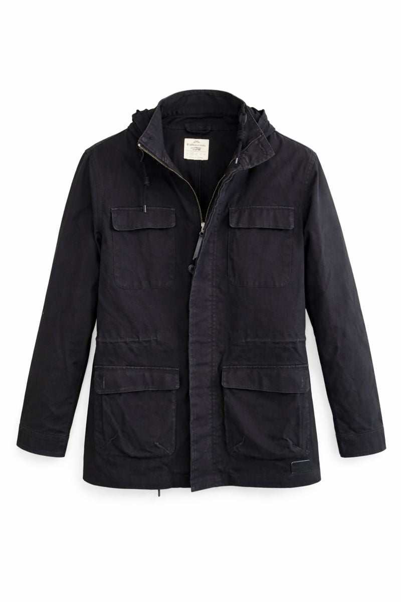 Black Utility Hooded Jacket