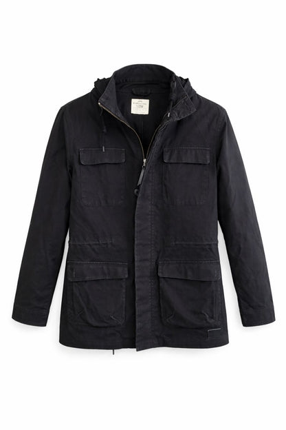 Black Utility Hooded Jacket