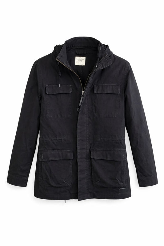 Black Utility Hooded Jacket
