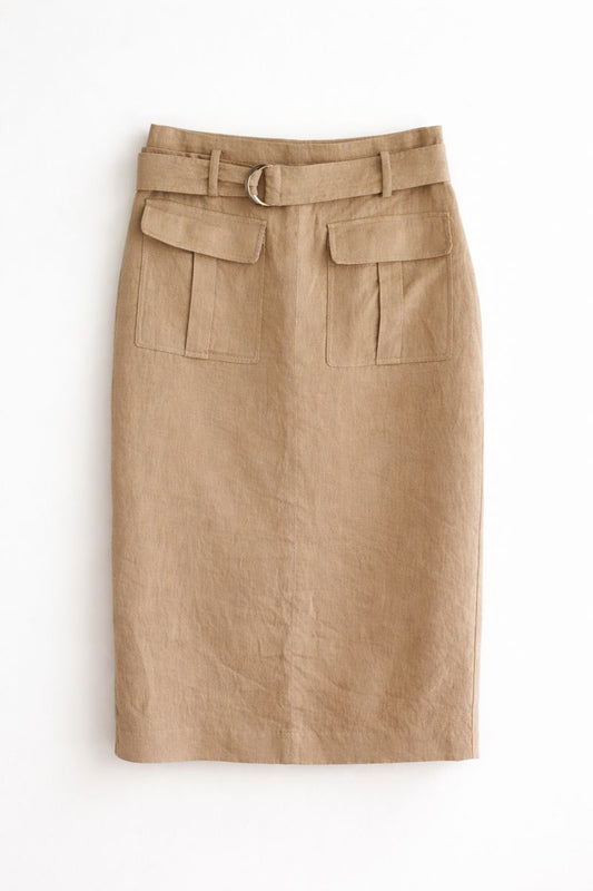 Beige Linen Skirt