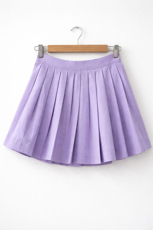 Pleated Lilac Mini Skirt