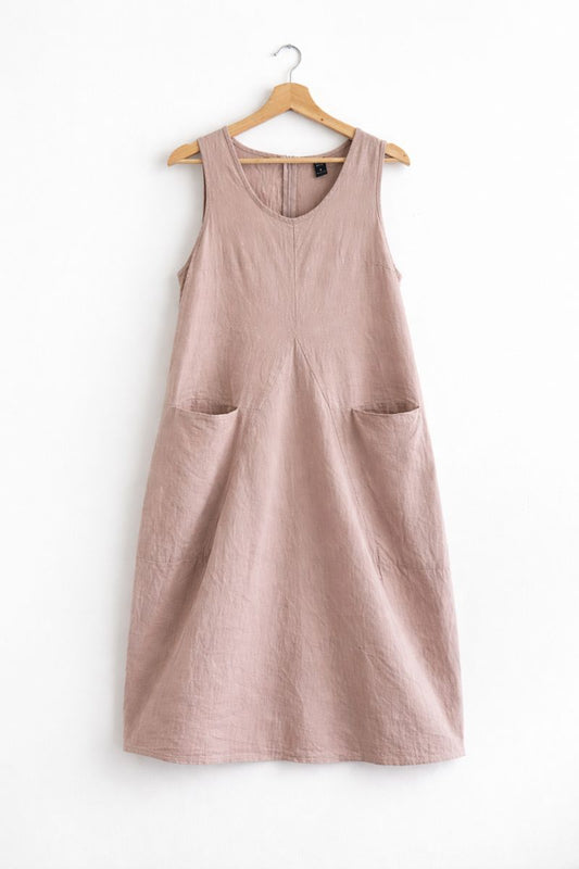 Beige Korean Style Midi Dress