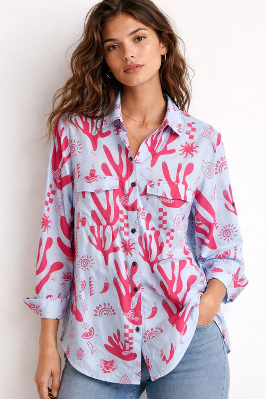 Tequila Coral Print Shirt