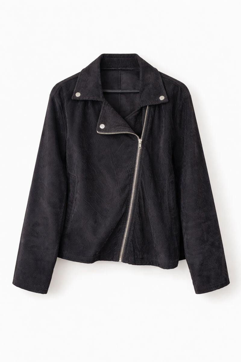 Lightweight Asymmetrical Cordrouy Style Jacket