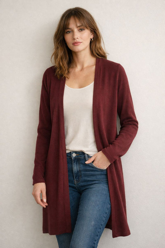 Burgundy Maxi Cardigan