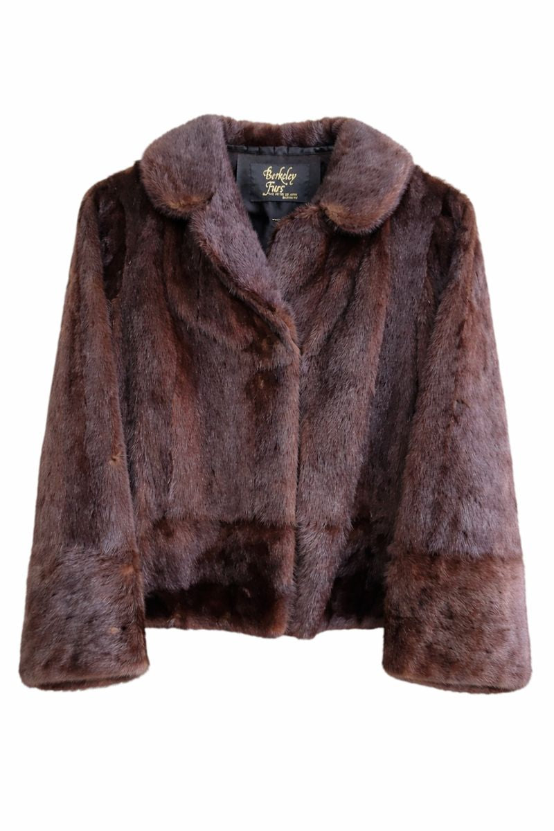 Vintage 60's Berkley Furs House of Mink Burwood Genuine Mink Fur Coat Jacket